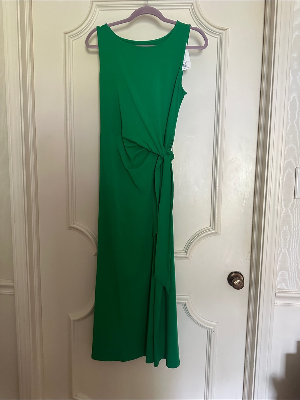 Lands' End Emerald Green Sleeveless Maxi Dress with Side Knot